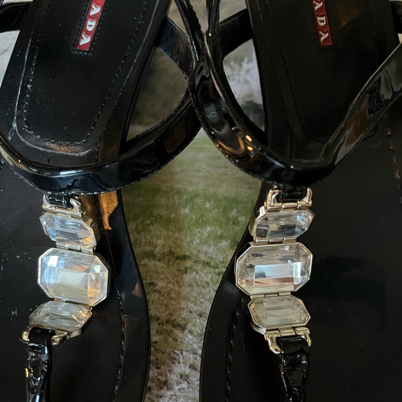Prada Black Women's Sandals size 7. - 1/2 🎩 - Picture 3 of 6